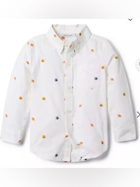 Janie and Jack Football Poplin Shirt